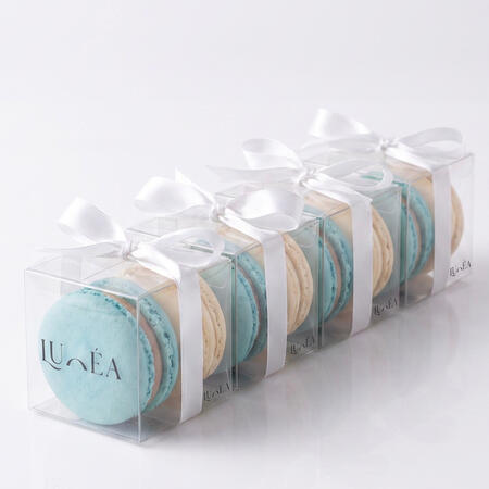 Lunéa Macarons Box 16kd بوكس 60+ قطعة ماكرون بـ كل النكهات يحتوي على مكس 6 نكهات (فانيلا،جوكلت،كندر،فراوله جيزكيك،بستاشيو،مانقا) بـ الوان كلاسيك تناسب كل نكهه
